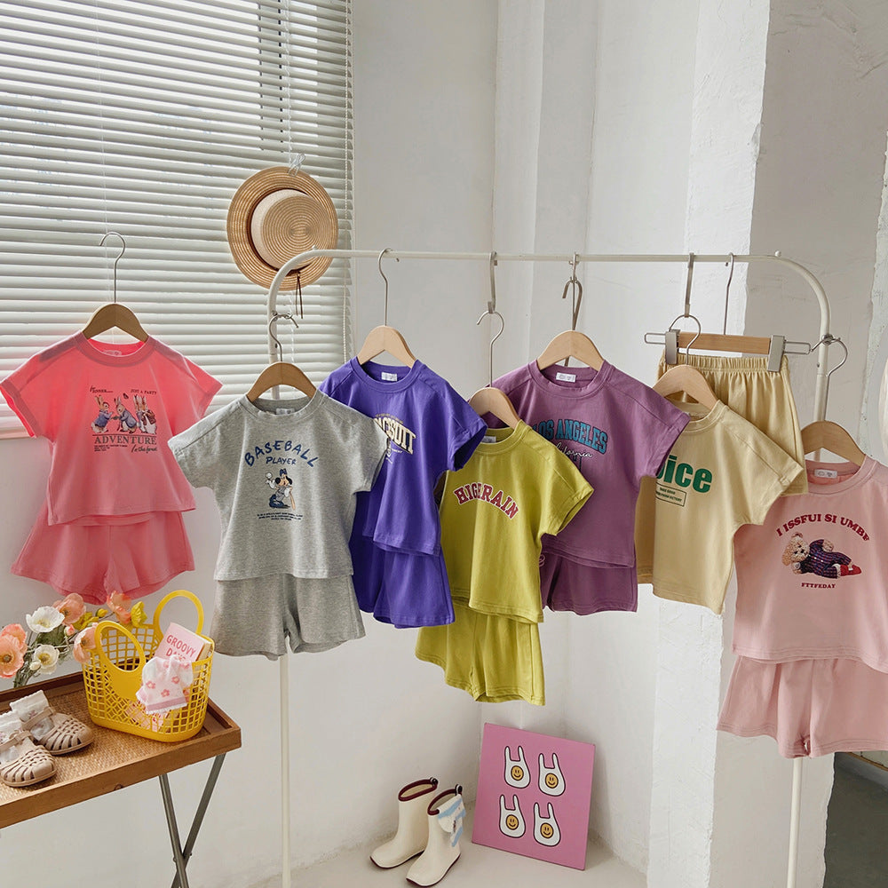 Boys And Girls Printed Letter Sportswear Children's Travel Clothes