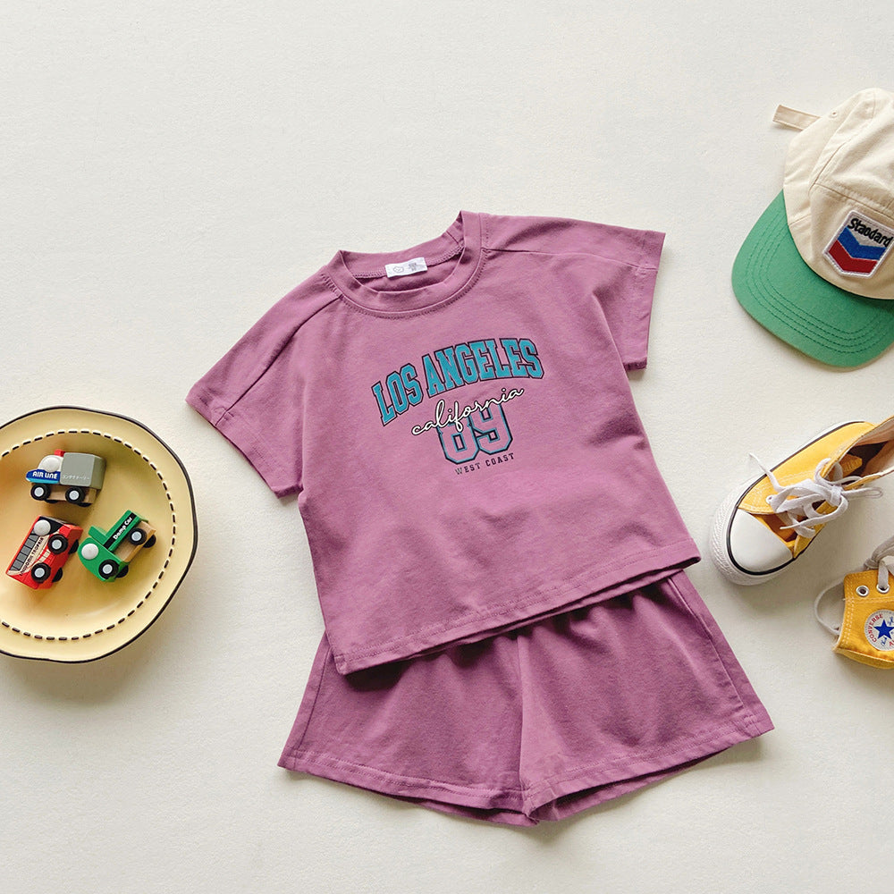 Boys And Girls Printed Letter Sportswear Children's Travel Clothes