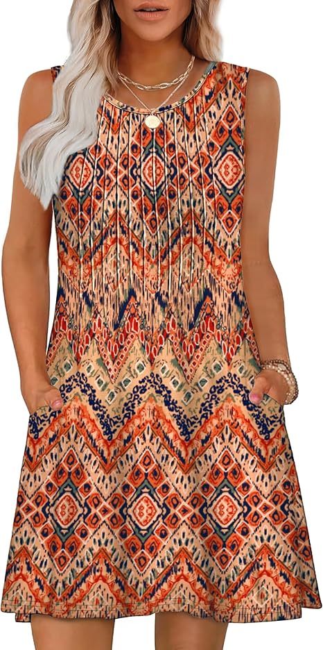 Loose Beach Vacation Casual Round Neck Sleeveless Vest Dress