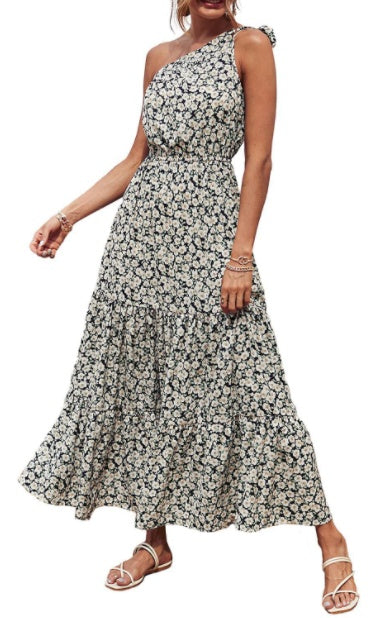 Bohemian Floral Dress Beach Vacation Big Swing Long Dress