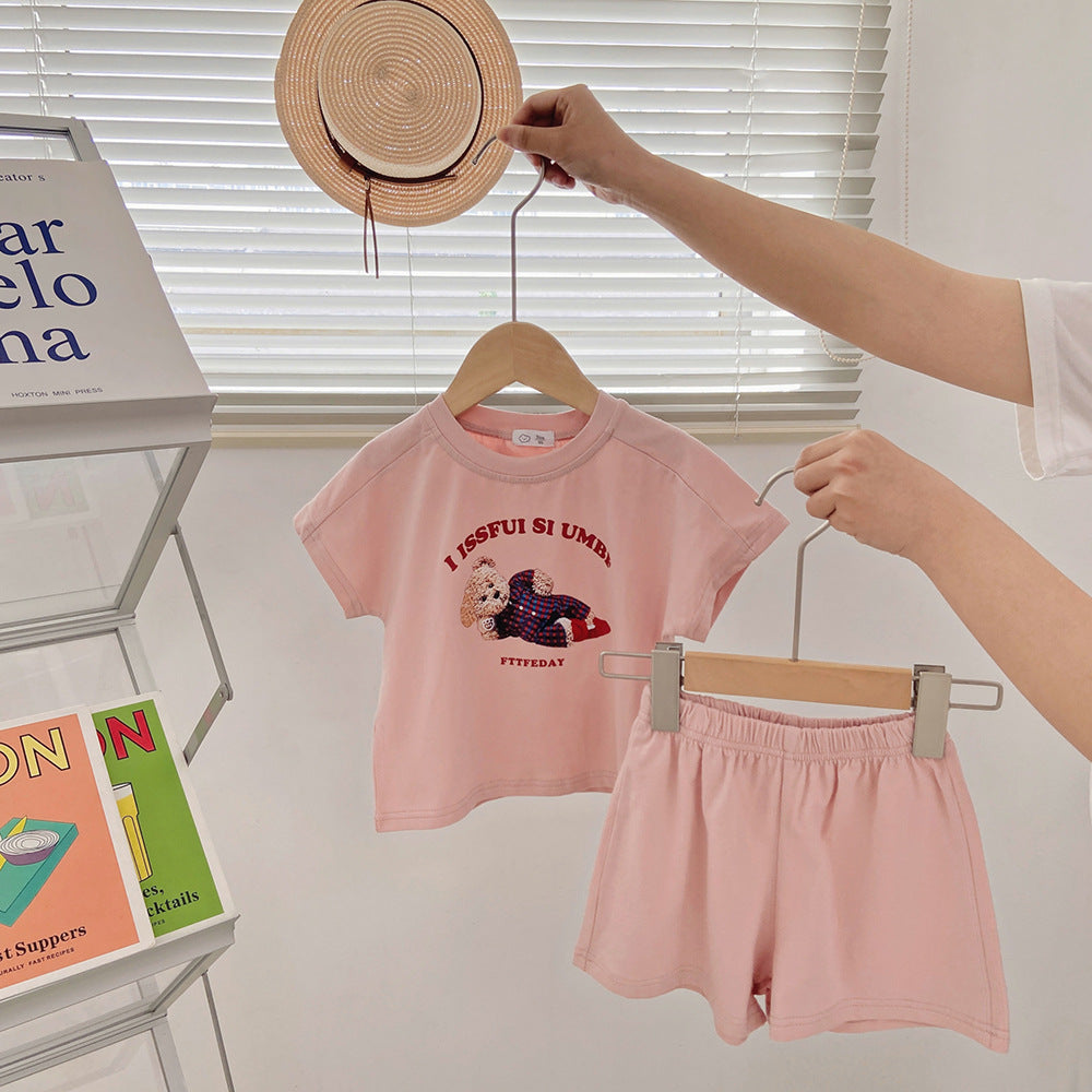 Boys And Girls Printed Letter Sportswear Children's Travel Clothes
