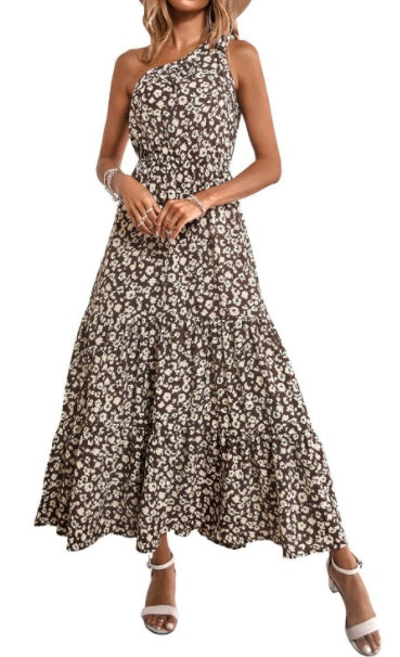 Bohemian Floral Dress Beach Vacation Big Swing Long Dress