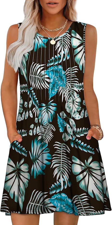 Loose Beach Vacation Casual Round Neck Sleeveless Vest Dress