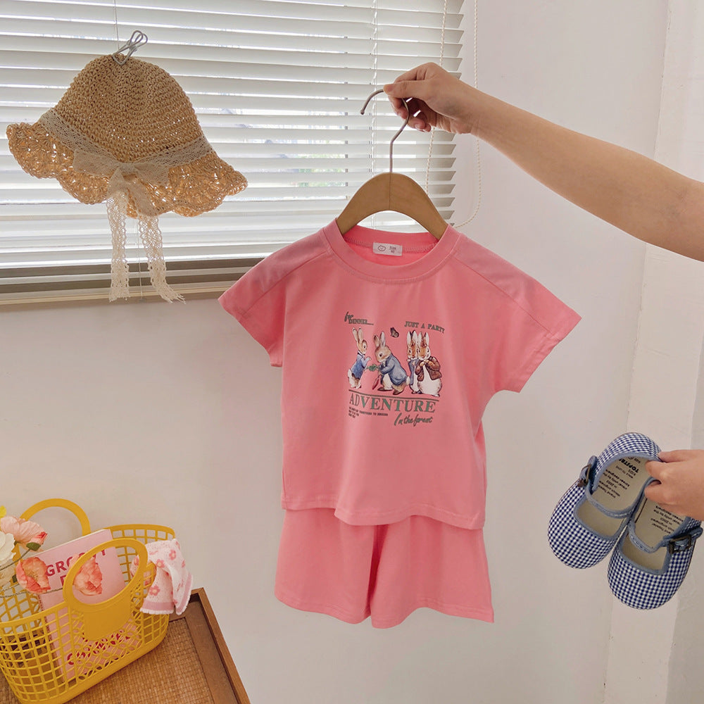 Boys And Girls Printed Letter Sportswear Children's Travel Clothes