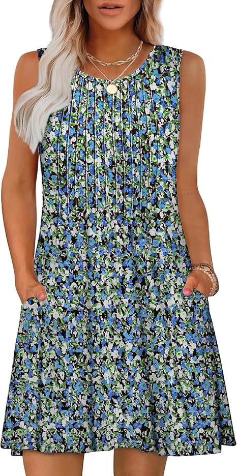 Loose Beach Vacation Casual Round Neck Sleeveless Vest Dress