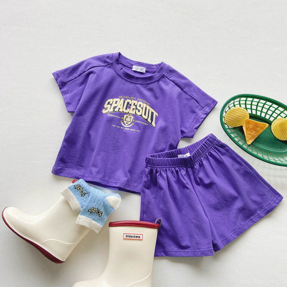 Boys And Girls Printed Letter Sportswear Children's Travel Clothes