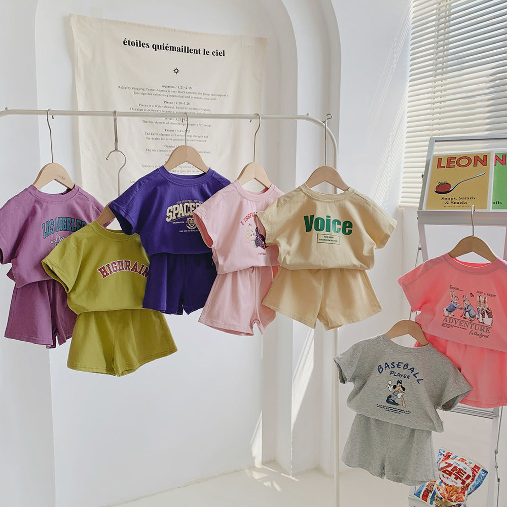 Boys And Girls Printed Letter Sportswear Children's Travel Clothes