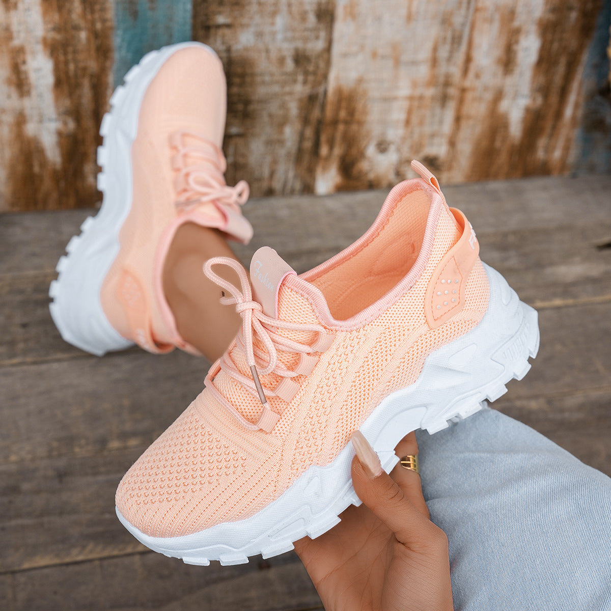 Flyknit Mesh Women's Thin Breathable Sports Casual Shoes