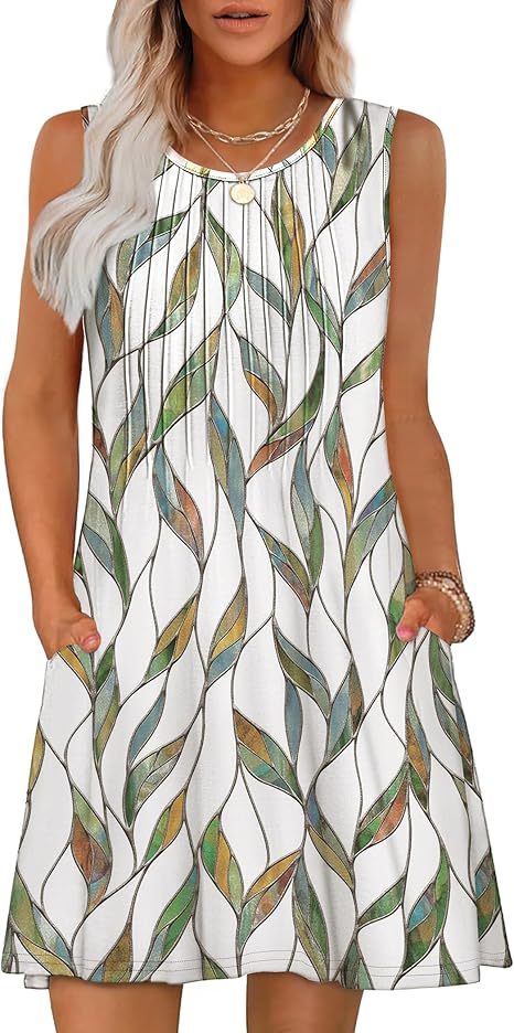 Loose Beach Vacation Casual Round Neck Sleeveless Vest Dress