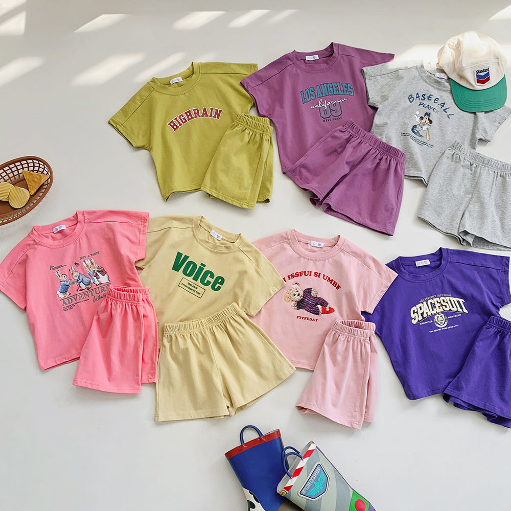 Boys And Girls Printed Letter Sportswear Children's Travel Clothes